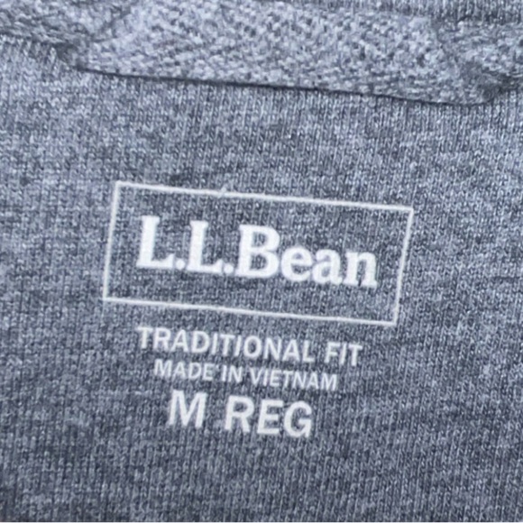 Men’s Gray L.L. Bean Quarter Zip Pullover Size Medium - Picture 3 of 4